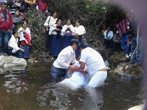 Baptism at San Juan de Guabo mission, Ecuador