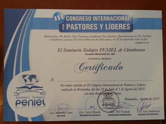 Peniel Theological Seminary continuing education.