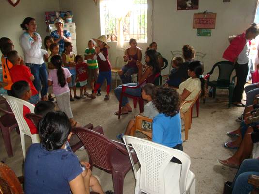 Children Biblle study in home in Nicaragua.