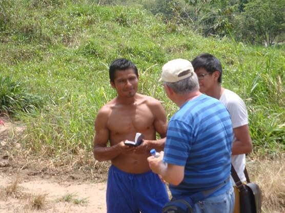 Abide in Christ team members sharing the love of God with Shuar in Ecuador.
