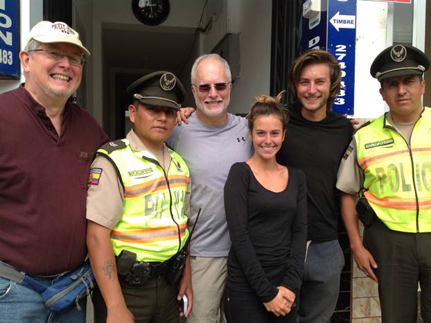 Friendly polite police in Ecuador