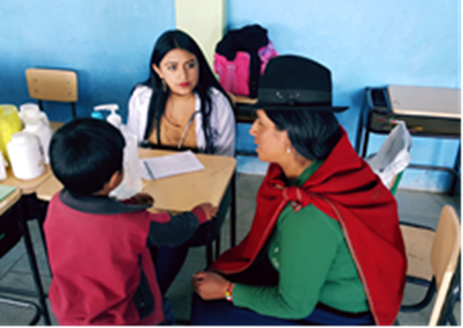 Ecuadorian medical doctor attending to patients at Abide in Christ clinic.