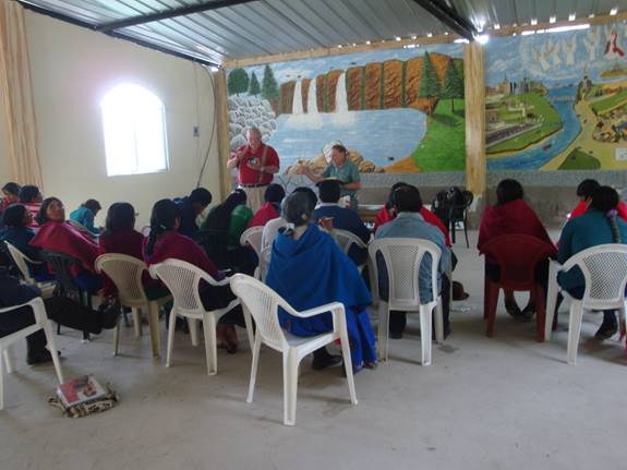 Evangelism training at evangelical church Alausi, Ecuador