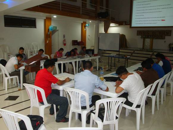 Peniel students taking final exam in Guayaquil, Ecuador.