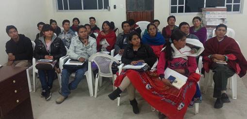 Personal evangelism students in Pintag, Ecuador seminary extension.