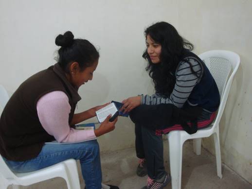 Eccuadorian Christian Youth studying personal evangelism. 