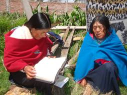 Quechua woman witnessing in Riobamba Ecuador