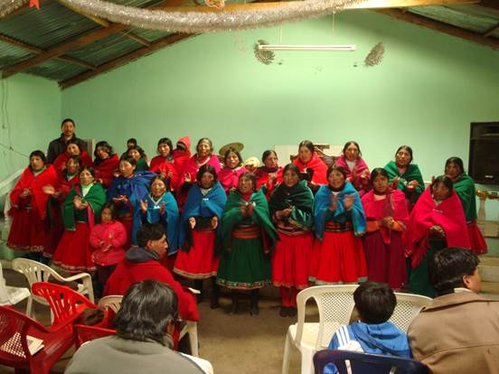 Quichua women choir Cocan Evangelical Church, Cocan, Ecuador