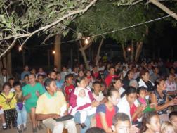 Open air worship service