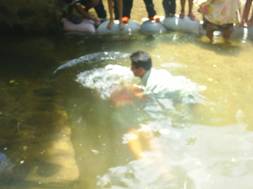 Baptism of new believer in Baptist mission in Ocotal
