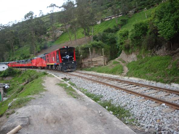 Ecuadorian train at Alausi, Ecuador