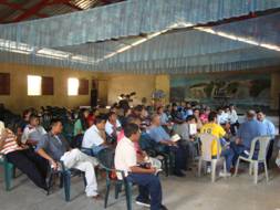 Students watching witnessing demonstration in Wiwili, Nicaragua.